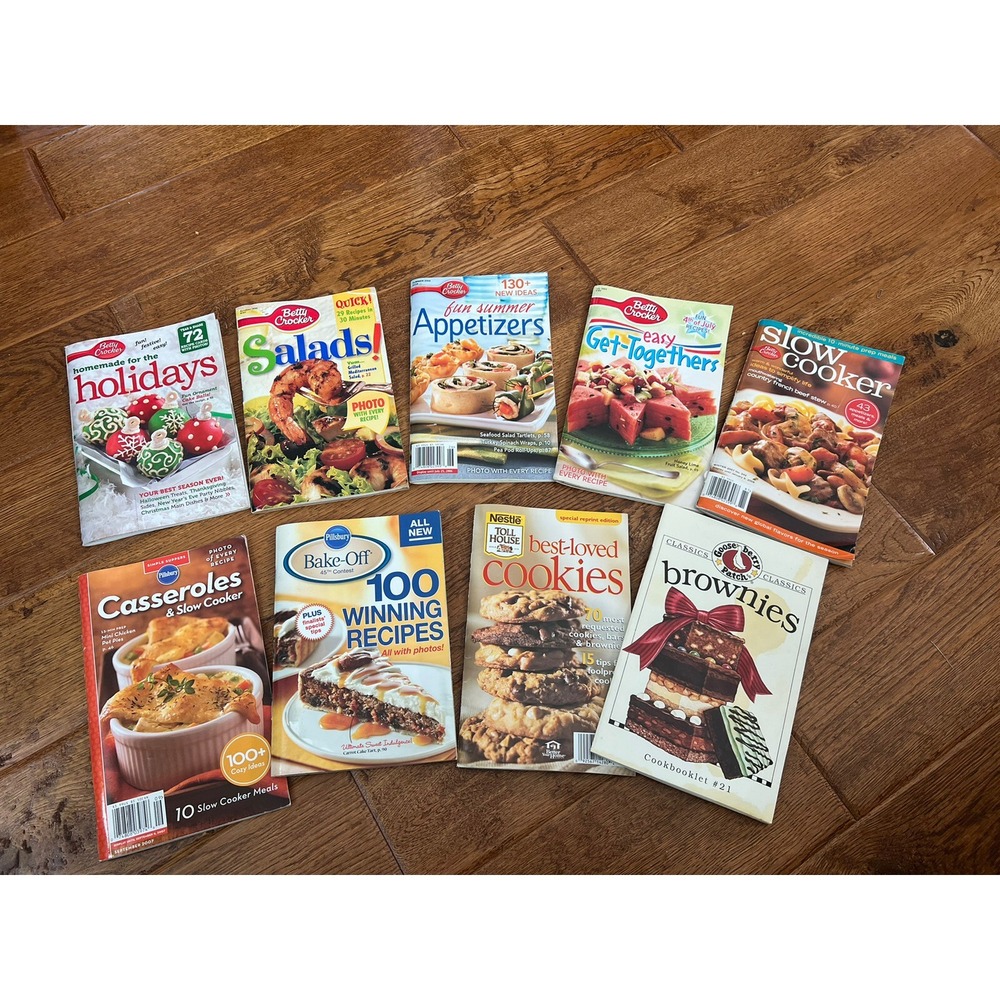 Lot (9) Cook Books,  Desserts, Casseroles,‎ Slow Cooker, Betty Crocker Ocassion
